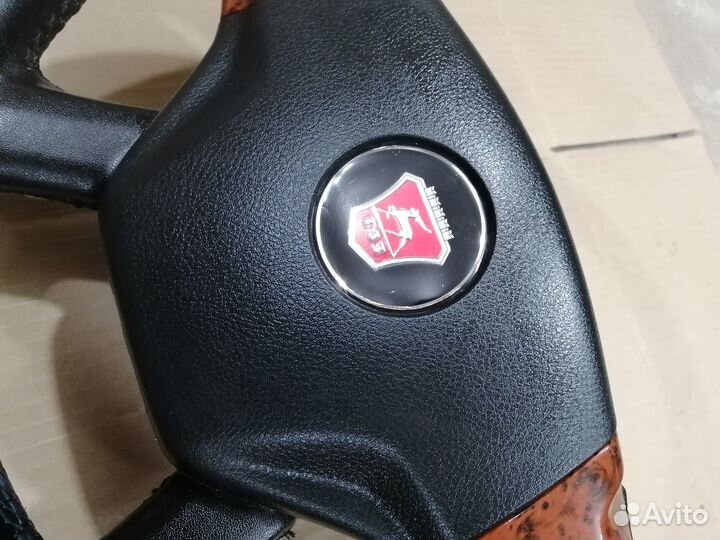 Кожаный руль газ Волга рестайлинг под дерево