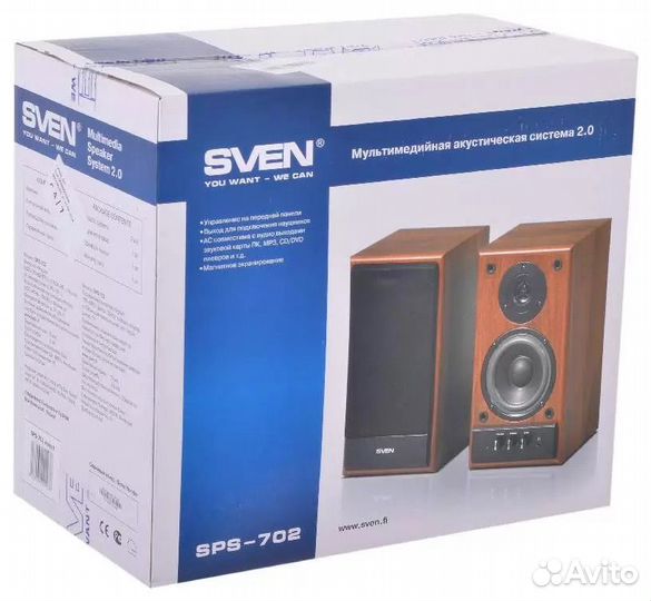 Колонки для компьютера Sven SPS-702 Brown