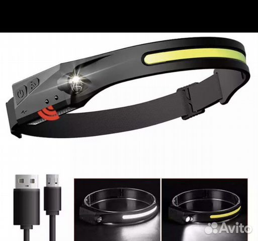 Фонарик налобный/сенсорный/светодиодный