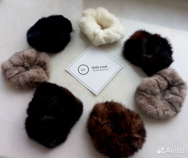 Норковые меховые резинки для волос