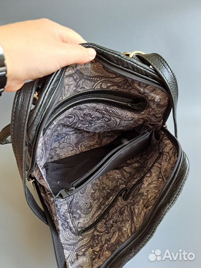 Рюкзак женский кожаный черный