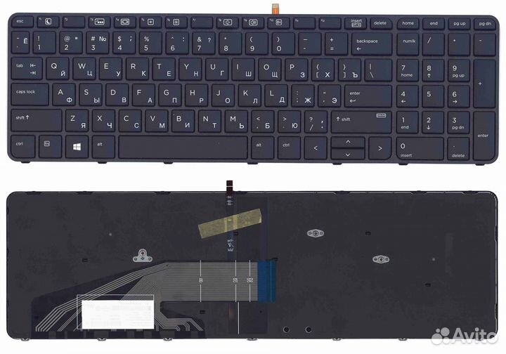 Клавиатура HP ProBook 450 G3, 455 G3 черная