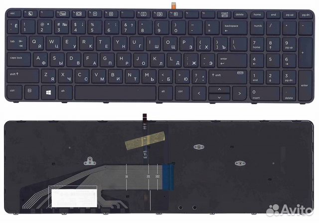 Клавиатура HP ProBook 450 G3, 455 G3 черная