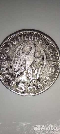 Монета 5 марок 1847-1934
