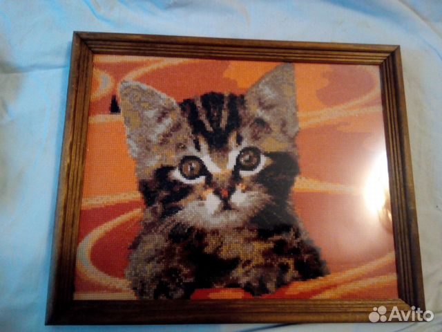 Котик. Вышивка крестиком