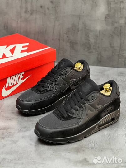 Кроссовки nike air max 90 черные люкс