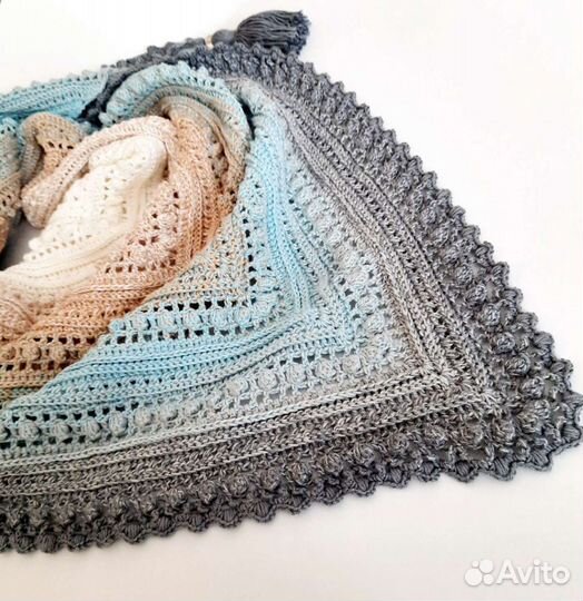 Вязаная косынка/бактус/платок ручной работы