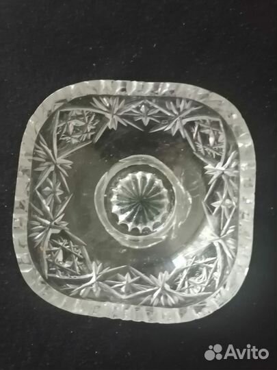 Хрустальная конфетница на ножке ваза СССР