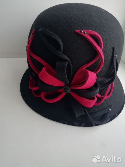 Шляпа фетровая женская черная