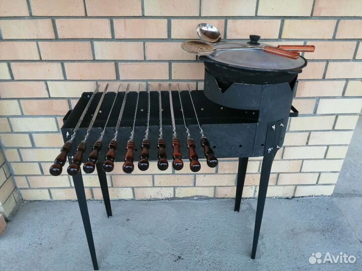 Шампур с деревянными ручками