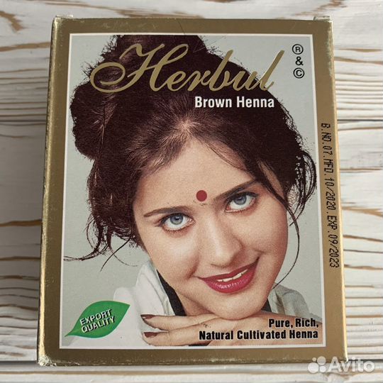 Коричневая хна для волос Herbul Brown Henna, Индия