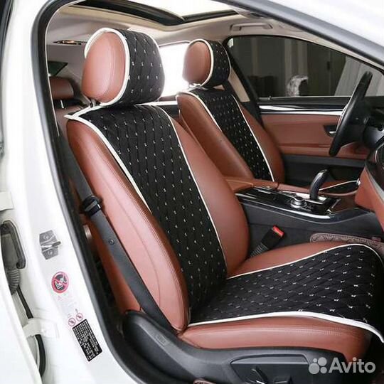 Накидки на сиденье Автопилот алькантара чер, корич