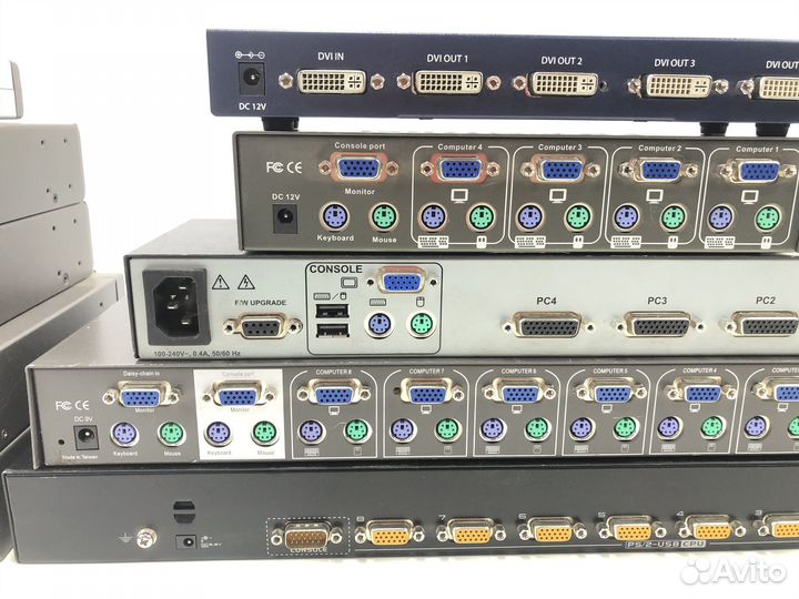 KVM переключатели D-Link, LevelOne, HP (89 шт)