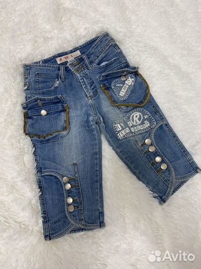 Бриджи джинсовые