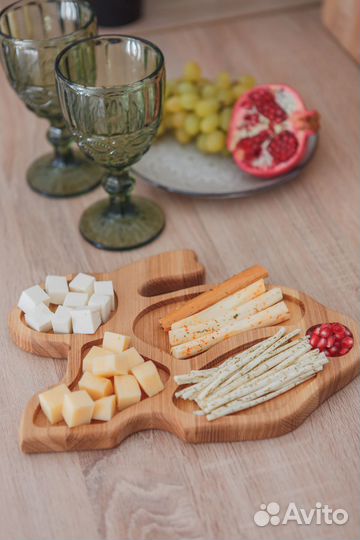 Деревянная менажница - детская посуда из дерева