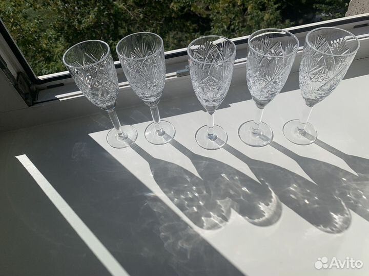 Хрустальные рюмки СССР разные