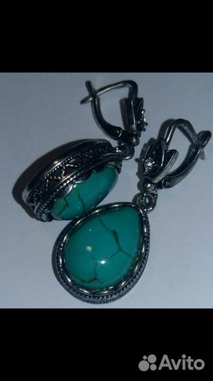 Серьги бирюза