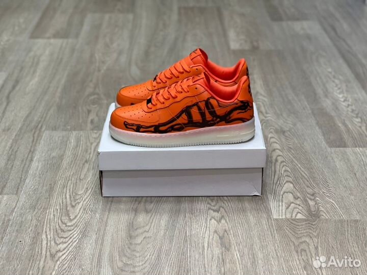 Кроссовки Nike Air Force 1 Skeleton Orange (41-45)