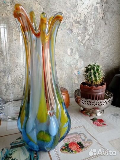 Ваза цветное стекло СССР