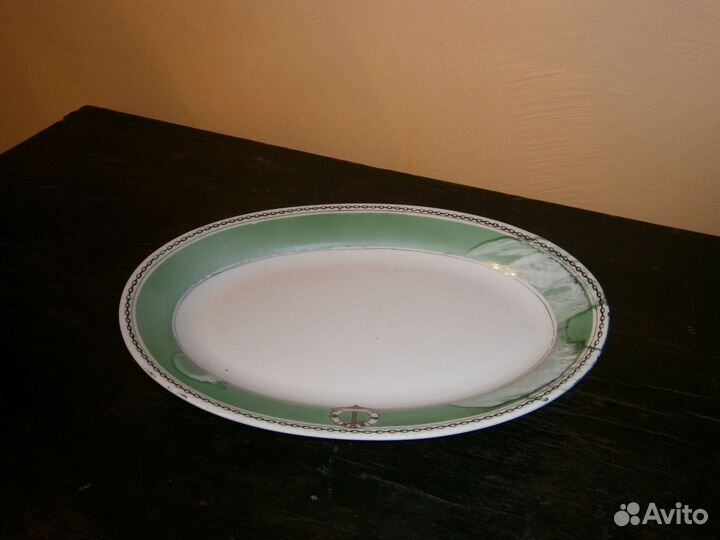 Блюдо рккф довоенное Дулево агитационный фарфор