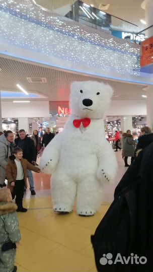 Белый мишка поздравление, Ростовая кукла