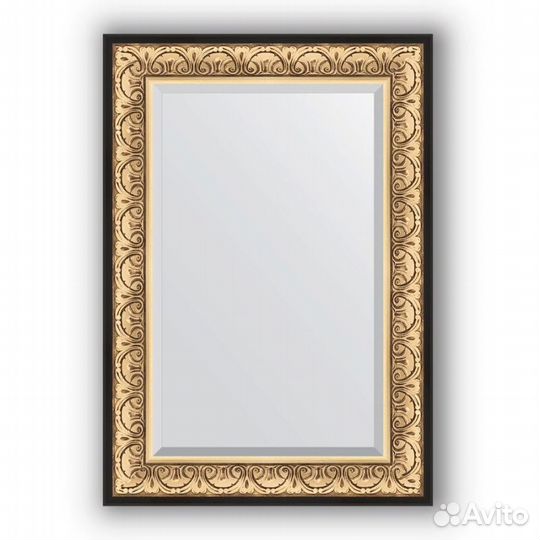 Зеркало Evoform Exclusive 100х70 Барокко золото