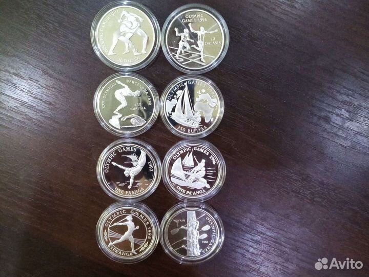 Серебро олимпиада. Монеты Гамбия Мальдивы Тонга