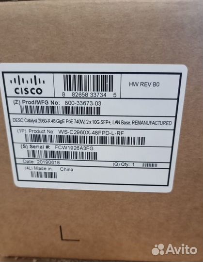 Коммутатор (свич) Cisco WS-C2960X-48FPD-L-RF