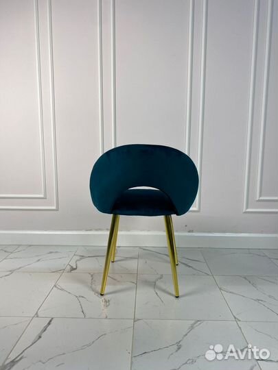 Стул Комо, сине-зеленый бархат