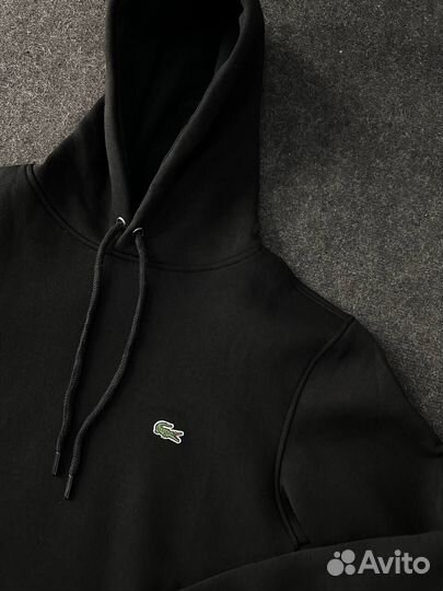 Толстовка Lacoste черная с флисом