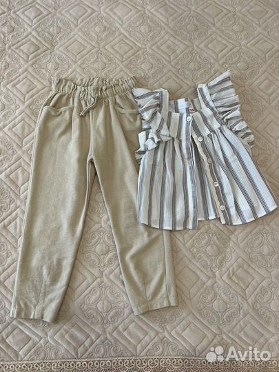 Брюки Zara 110 блузка Zara 98
