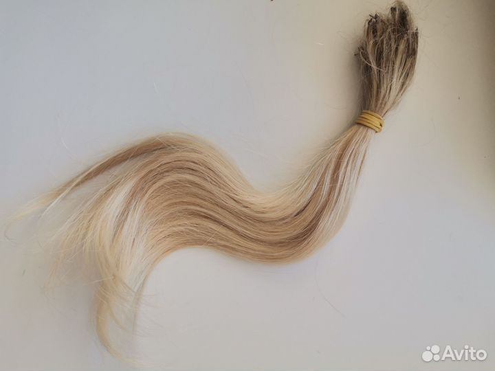 Волосы для наращивания блонд 35 см