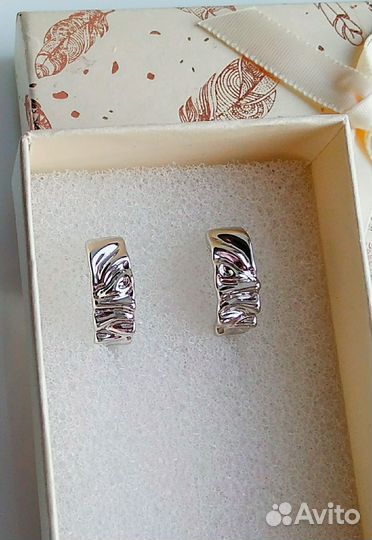 Модные Серьги бижутерия с эффектом мятый металл