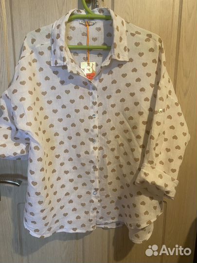 Блузка лен италия оверсайз