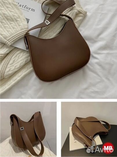 Сумка женская багет нежного цвета