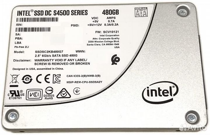 480GB intel SSD S4500