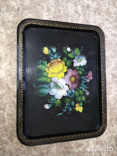 СССР Жостово Поднос Роспись цветы 45см