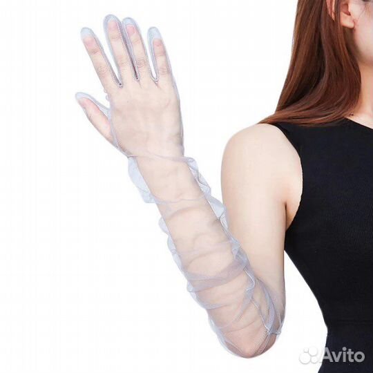 Перчатки свадебные длинные серые бежевые белые