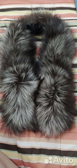 Меховой воротник натуральный мех чернобурка