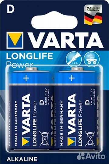 Батарейки (2 шт.) Varta LR20/D longlife Power
