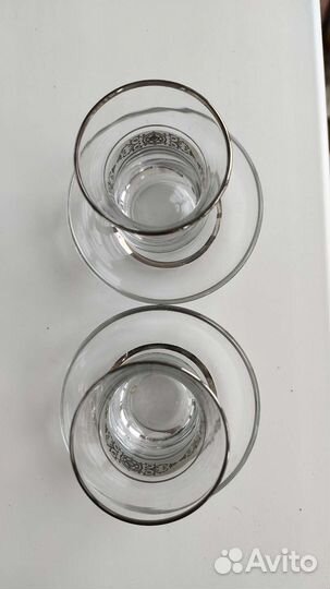 2 кружки с блюдцами для турецкого чая