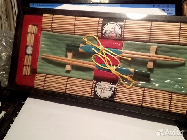 Набор для суши. Новый в упаковке. Бамбук и керамик