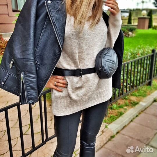 Кожаная сумка на пояс Италия