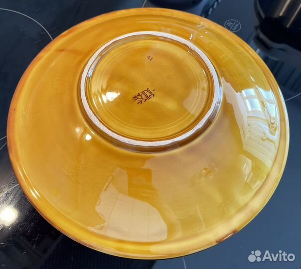 Блюдо, тарелка СССР, ручная роспись «зик»