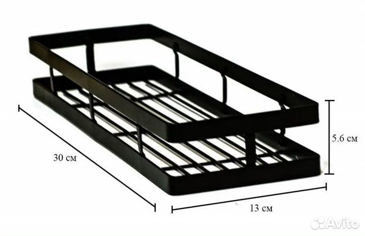Полка подвесная черная