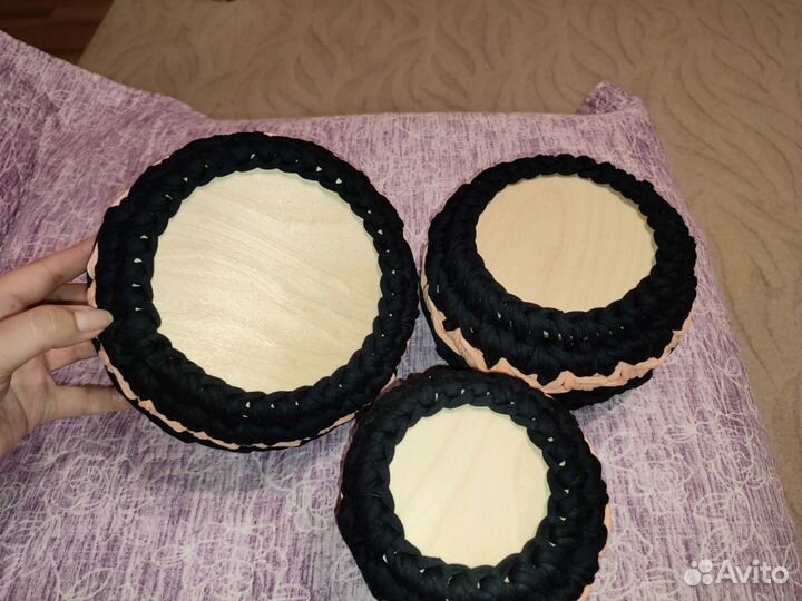 Корзинки из трикотажной пряжи