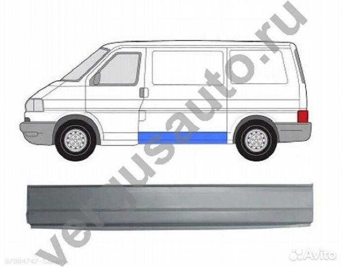 Накладка кузова левая VW Transporter T4 (Polcar)