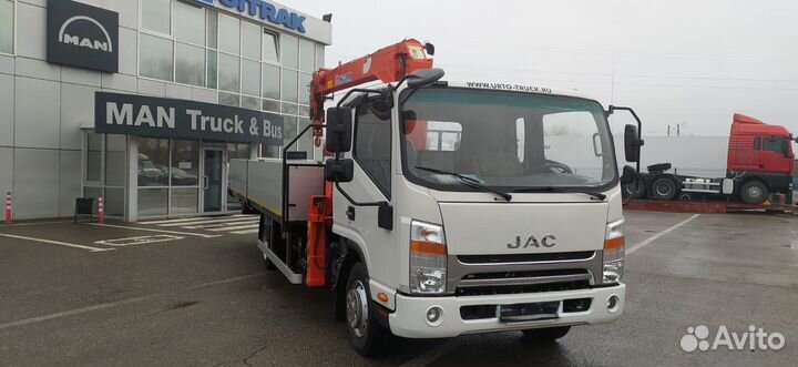 Бортовой грузовик JAC N90 с КМУ Kanglim, 2023