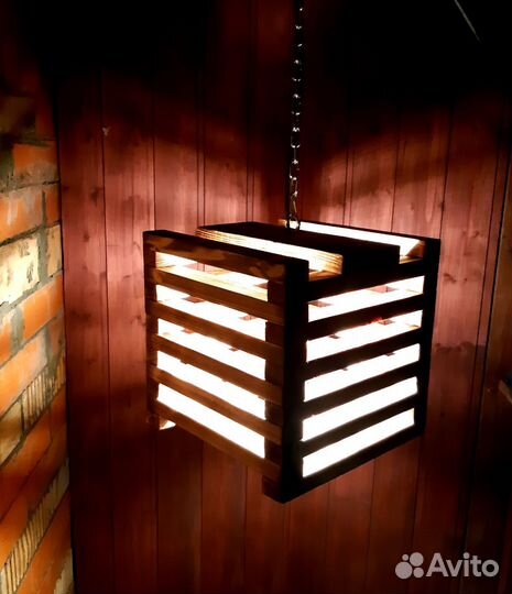 Светильник подвесной дерево