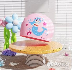 Шапочка для плавания с очками детская - Русалка